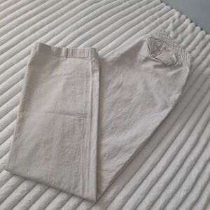 Calvin Klein Linen Blend St Leg Trouser Pants Womens 10 Oatmeal Coastal...